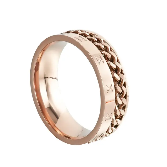 ZhongWen Jewels Rose Gold Rings Stainless Steel Tarnish Free Jewelry Women Finger Rings