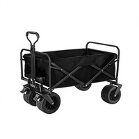 Chariots pliables robustes de 150 L, chariots utilitaires pliables pour la plage et le camping avec de grandes roues pour la montée
