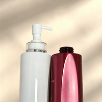 Bouteille de luxe personnalisée en plastique PET Zhongshi avec pompe à pression, modèle cintrée, pour emballage de savon, shampoing, lotion corporelle, gel douche et faux cils