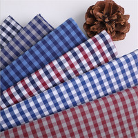 Tissu Gingham Léger et Respirant pour l'Été, 60% Polyester 40% Coton, Teint en Fil, à Carreaux Simples, pour Coiffes, Chemises et Sacs 45s
