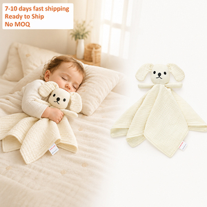 Doudou en mousseline 100 % coton biologique pour bébé, couverture de sécurité douce en forme de lapin pour nouveau-né - Product Image 2