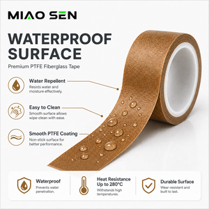 <span class=keywords><strong>Ruban</strong></span> <span class=keywords><strong>adhésif</strong></span> d'isolation résistant à la chaleur de bande de fibre de verre enduite de PTFE à hautes températures pour le cachetage industriel - Product Image 6
