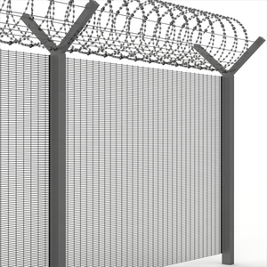 Cercado de malla de alambre de alta seguridad de 4x4mm recubierto de polvo 358 malla antiescalada vista clara cercado puertas de enrejado - Product Image 1