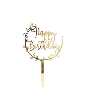 Décoration de gâteau d'<span class=keywords><strong>anniversaire</strong></span> élégante en acrylique en forme de fleur pour célébration d'<span class=keywords><strong>anniversaire</strong></span>, décoration de fête, inscription Joyeux <span class=keywords><strong>anniversaire</strong></span>, idée cadeau romantique - Product Image 6