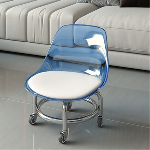 Transparent Swivel <strong>Casters</strong> Modern Acrylic Baby Step Stool and <strong>Ottoman</strong> for Home Bedroom Use - Product Image 2