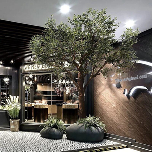 Cây nhân tạo lớn màu xanh lá cây trang trí cây nhân tạo Cây Ô Liu thường Xanh Ô Liu cho cảnh quan nhà vườn trang trí nội thất - Product Image 1