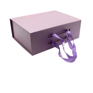 Boite-cadeau magnétique pliable en carton, Logo personnalisé de luxe, avec poignée de ruban, pièces - Product Image 6