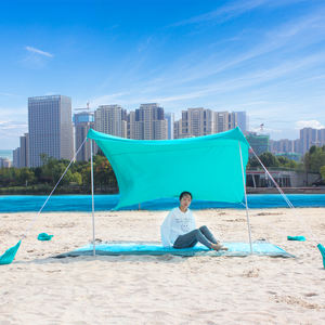 Tienda de playa para 3 a 4 personas, refugio solar instantáneo, paraguas de playa fácil con UPF 50 + UV, portátil, a prueba de viento - Product Image 4