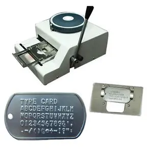Macchina per goffratura di carte in acciaio inossidabile macchina per incidere di etichette per cani con incisione di codici a 52 caratteri