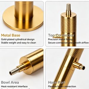 Set de Hookah de Lujo con una Sola Manguera, Acero Inoxidable 304, Base de Vidrio y Accesorios Metálicos con Acabado Espejado, Ideal para Bares y Regalos - Product Image 5
