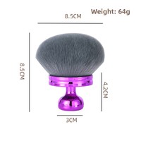 Pinceau tampon portable multi-usage à tête champignon en nylon avec manche en plastique pour poudre libre, fard à joues, lotion corporelle et maquillage - 1 pièce