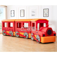 Moetry Tomas - Aire de jeux intérieure sur le thème du train pour bébés et tout-petits de 2 à 6 ans - Gymnase sensoriel multifonctionnel léger en bois et mousse