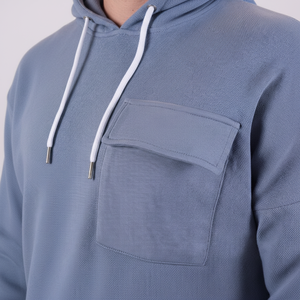 Chándal de algodón 100% Atlético informal para hombre, chándal con capucha y bolsillos, chándales cálidos para correr de 2 piezas - Product Image 1