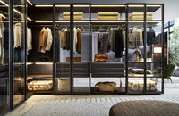 Armoire simple pour chambre à coucher, dressing, dressing intégré, conception OEM, quincaillerie fonctionnelle de luxe