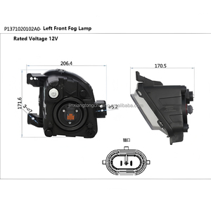 P1371020102a0 p1371020202a0 đèn sương mù phía trước cho foton tunland G7 sup MP-X xem Điều kiện Mới Bộ Phận Cơ thể điện áp 12V - Product Image 3