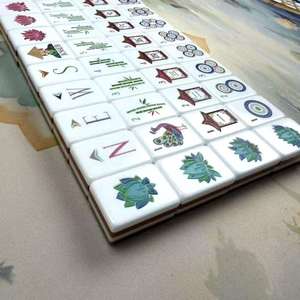 New Design Luxury Olive Green American Drake <b>Mahjong</b> Tile <b>Set</b> Acrylic Portable Durable Entertainment <b>Mahjong</b> Table Game - Product Image 5