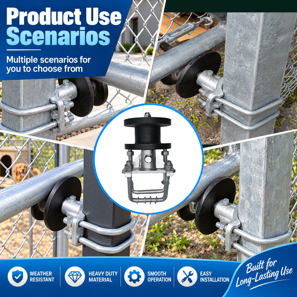Nylon Sliding Gate Roller for 4 Inch Square Post and 2 Inch Chain Link ...