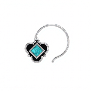 Pendiente de Nariz Cuadrado de Plata de Ley 925 con Turquesa, Diseño Artesanal, Joyería Elegante con Piedras Preciosas para Mujeres y Niñas, Estilo Indio - Product Image 1