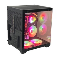Pcooling Boîtier de jeu en aluminium personnalisé pour PC Carte d'adaptation moyenne tour de jeu Atx Micro Atx Itx Mini Boîtier d'ordinateur noir pour PC de bureau