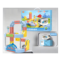 Kit de circuit ferroviaire magnétique éducatif populaire, pistes de course de voitures DIY, jouet STEM, ensemble de pistes d'aventure, train jouet transformable DIY