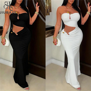 Abito lungo <span class=keywords><strong>da</strong></span> donna attillato con cut-out, ideale per compleanni, serate in discoteca e feste - Product Image 1