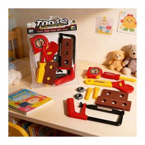 Skill Development <b>Tool</b> <b>Set</b> Wooden Workbench Toolbox Engineer Toy Drill Construction Pretend Play Learning Activity Toy - Product Image 5