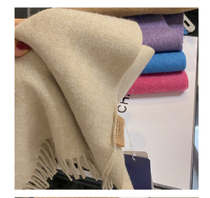 Bufanda de Lana Australiana 100% Melange con Logotipo Personalizado, Color Sólido Jaspeado, Bufanda Larga de Invierno - Product Image 2
