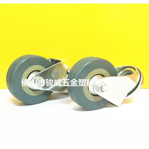 Roue industrielle de 2 pouces en caoutchouc gris, axe creux, roulement simple, pour roulettes de meubles - Product Image 2