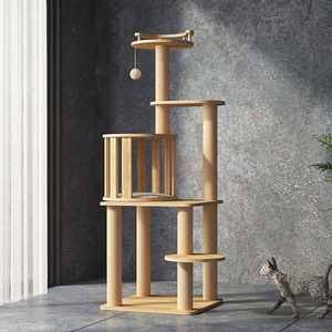 Árbol para Gatos Multicapa Ecológico y Moderno de una Pieza, Poste Rascador con Forma de Pilar, Nido y Funciones para Afilar Uñas, para las Cuatro Estaciones - Product Image 4
