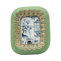 Cadre photo vintage en résine verte 2,5x3,5 pouces, format portefeuille, mignon, pour table ou mur, décoration rétro pour la maison, vente en gros