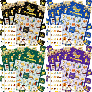 DAMAI musulmán islámico Eid Mubarak púrpura Luna Castillo niños Eid regalos <span class=keywords><strong>Bingo</strong></span> jugar cartas Ramadán accesorios Ramadán decoraciones 2025 - Product Image 6