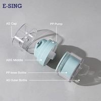 Pot à double paroi sans air, transparent à l'extérieur, coloré à l'intérieur, conteneur sous vide pour crème, pompe 0,5 cc