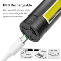 Lampe torche LED COB XHP50 multifonctionnelle et zoomable, 4 modes d'éclairage, puissante, rechargeable par USB, pour le camping et les situations d'urgence