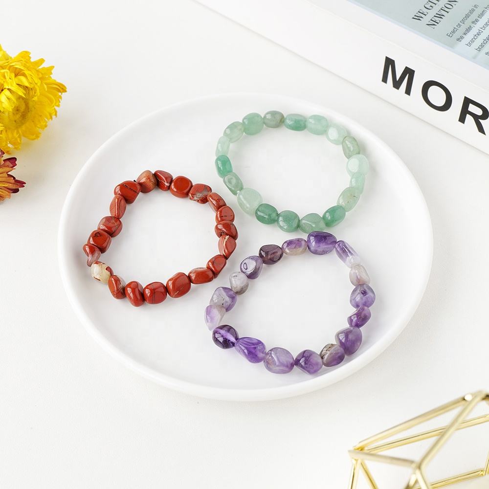Wholesale Irregular Crystal Quartz Stone Tumbled Bead Bracelet