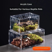 Boîte de terrarium en acrylique assemblée, solide, haute transparence, écologique, pour l'élevage de reptiles, araignées, grenouilles cornées et serpents