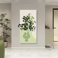 Peinture décorative d'entrée de style nordique, peinture décorative de nature morte en pierre de grès texturée 3D avec éclairage LED