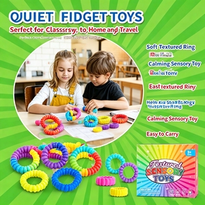 OEM/ODM Hot Selling Sensory Fidget Toys <b>Stress</b> Relieving Sensory <b>Rings</b> Soft Silicone <b>Rings</b> with Various Textures - Product Image 2