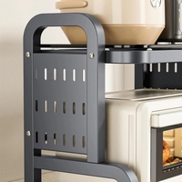 Nouvelle étagère de rangement réglable à 2 niveaux pour four à micro-ondes, grille de rangement pour comptoir, appareils électroménagers de petite taille et épices