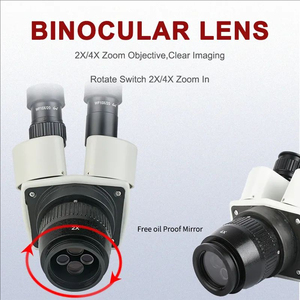 <span class=keywords><strong>Microscope</strong></span> à zoom stéréo binoculaire à fort grossissement 20X-40X avec inspection biologique de laboratoire d'éclairage LED, support de bras de flèche - Product Image 5