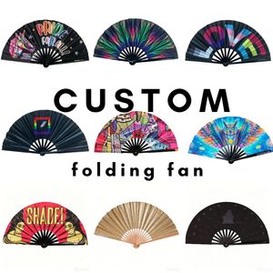 [I AM YOUR FANS] 2023 Ventaglio Pieghevole Personalizzato in Bambù di Alta Qualità, Grande 35cm, per Rave, Kung Fu e Festival - Product Image 5