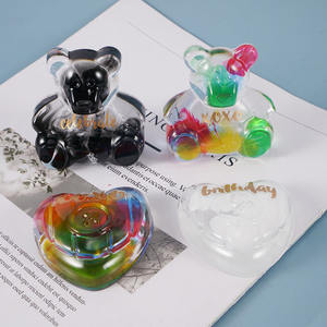 YS moules à crème glacée bricolage résine époxy moule 3D semi-dimensionnel ours <span class=keywords><strong>Beart</strong></span> Silicone décor bijoux bougie moule plâtre faisant des outils - Product Image 3