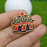 Nouveau marqueur de balle de golf en émail peint au fer, design créatif Porker, avec clip pour chapeau, en stock, prêt à être expédié, ensemble de marqueurs de balle de golf