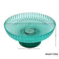 Vente en gros de bols à dessert en verre coloré à bord ondulé, sur pied, pour servir des fruits, des bonbons, pour les fêtes, la décoration de table d'hôtel, OEM ODM