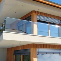 HYQY A20 Garde-corps en verre moderne à canal en U en aluminium à double trou au design élégant pour escaliers villas balcons piscines balustrades de pont