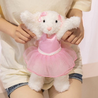 Jouet en peluche Lapin Big-Foot assis Songshan Toys, Lapin ballerine avec nœud, Poupée en peluche tenant une carotte, Cadeaux pour enfants et bébés