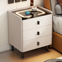 Meubles de chambre à coucher et de salle à manger modernes, intégrés, en bois massif, multifonctionnels, avec tiroirs de rangement, haut-parleur Bluetooth, table de chevet LED