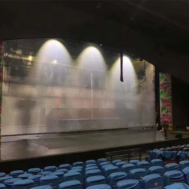 Iyi fiyat büyük boy 9x22m 3d holografik mesh projeksiyon projeksiyon ekranı ekran büyük olaylar gösterisi için konser
