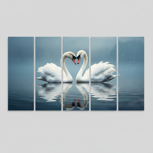 Printed <b>Canvas</b>: Romantic Birds in Love - Elegant <b>Wall</b> Art,SET OF 5 <b>CANVAS</b> - Product Image 2