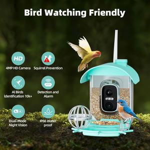 Nouvelle mangeoire à oiseaux intelligente et compacte avec caméra, alimentée à l'énergie solaire et équipée d'une caméra haute définition 4MP, conçue pour l'accrochage - Product Image 2