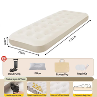Matelas Gonflable d'Extérieur Moderne avec Surface Floquée Douce, Gonflage Rapide, Silencieux, Soutien Optimal pour un Sommeil Sain, Rangement Portable